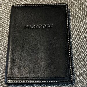 Coach Black Leather Passport Holder